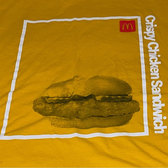 McDonald’s Crispy Chicken Sandwich Yellow Employee Tee - Size 2XL Yellow - Picture 2 of 6